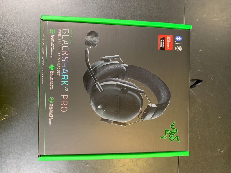 Photo 1 of Razer BlackShark V2 Pro Wireless Gaming Headset: Super Wideband Mic - Pro Tuned FPS Profiles - 50mm Drivers - Plush Noise Isolating Earcups - 70 Hr Battery - Bluetooth - for PC, PS5, Switch 2 - Black