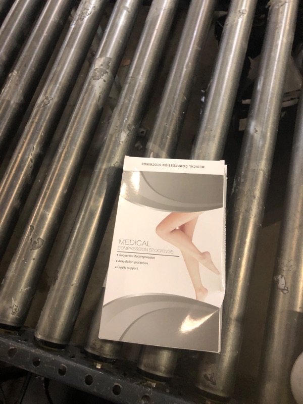 Photo 1 of Medical Compression Thigh High Anti Embolism Stockings 15-20mmHg, for Edema, Varicose Veins, Swelling with Inspection Hole, Women & Men