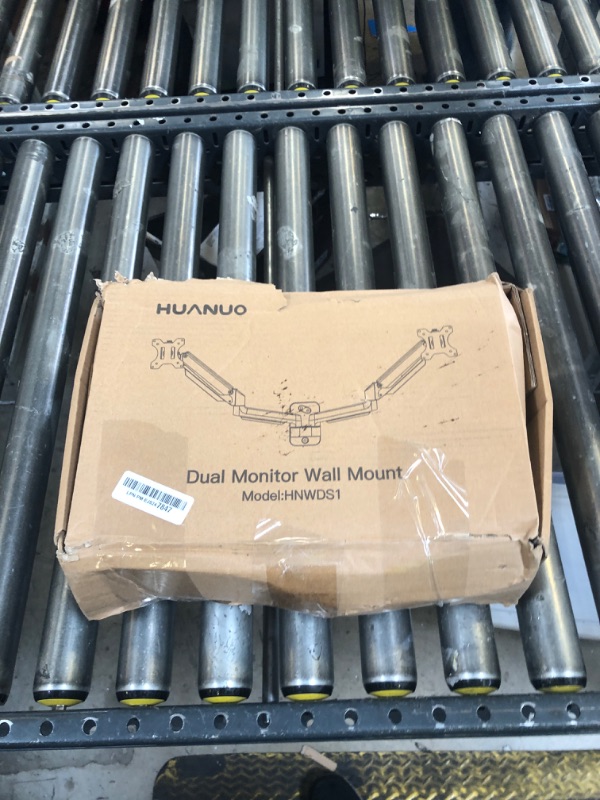 Photo 1 of HUANUO Dual Monitor Wall Mount with Gas Spring Arms - 17-32 Inch Computer Screen Mount (4.4-17.6lbs Per Arm) - VESA 75x75/100x100 Height Adjustable Stand for Dual Monitors - Home Office Desk Setup