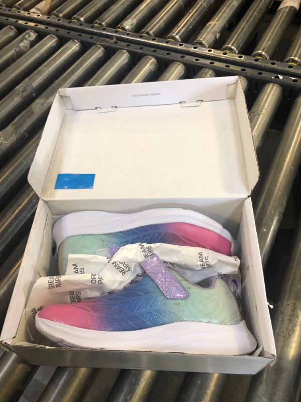 Photo 1 of DREAM PAIRS Girls Shoes Kids Tennis Sparkle Ease Running Athletic Lightweight Sneakers for Little/Big Kids Toddler,Size 3 Little Kid,Pink/Blue/Green,SDRS2411K