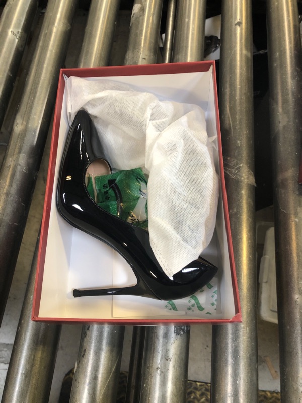 Photo 1 of COLETER Middle Heels for Women, 3.93 inch/10cm Pointed Toe Dress Shoes Stiletto Heels Evening Party Pumps 10cm Black 6 US
