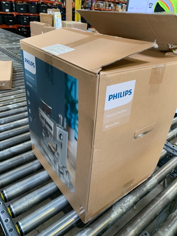 Photo 1 of PHILIPS Barista Brew Semi Automatic Espresso Machine - Single & Double Espresso,Americano, 250g Bean Container+Grinder+Milk Jug with temperature indicator,Calibrated Tamping,Metal Silver (PSA3218/01)