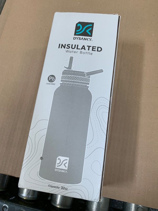 Photo 1 of DYSANKY Insulated Water Bottle | Thickened Stainless Steel Vacuum Metal | Portable Sports Water Jug for Gym and Hiking with Straw, Carrier Bag, Handle Strap | BPA-Free 32 oz