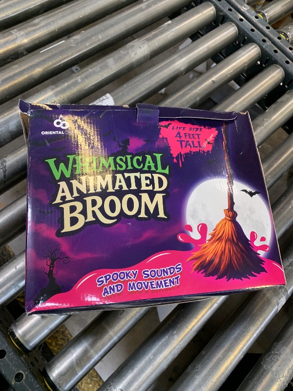 Photo 1 of Halloween Decorations - 47" H Animated Floating Broom with Remote Control & Sound Needed to Activate - Magic Witch Broom for IndoorHome Decoration - Halloween Decor Props for Bedroom Living Room