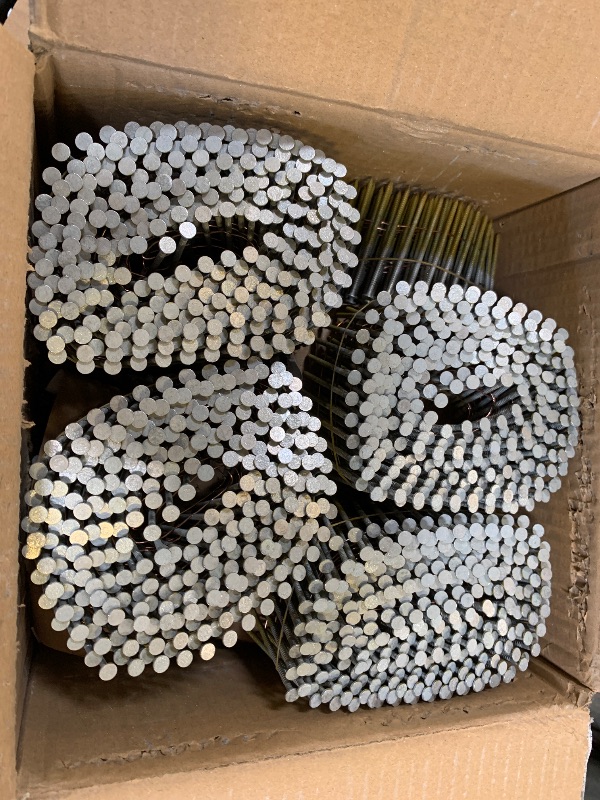 Photo 1 of LiGuVCY Wire Coil Siding Nails - 2-1/4 x 0.092 Ring Shank 15 Degree Full Round Head Siding Nails, 3600 Count Hot-Dipped Galvanized for Rough Nailing of Lathing and Sheathing Materials