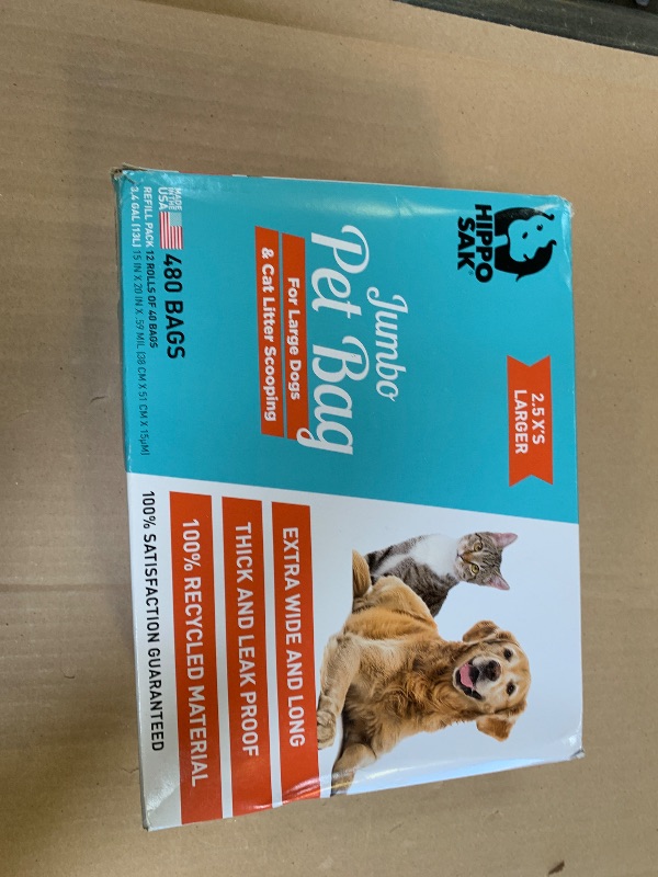 Photo 1 of Hippo Sak® Extra Large Pet Poop Bags for Large Dogs and Cat Litter, 480 Count