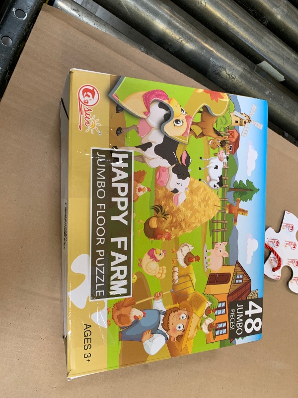 Photo 1 of Jumbo Floor Puzzle for Kids Ages 3-5?48-Piece Happy Farm Jigsaw Puzzles?Preschool Learning Development Toys Large Floor Puzzle for Toddlers&Kids Ages 4-8 Years Old (2 x 3 Feet)