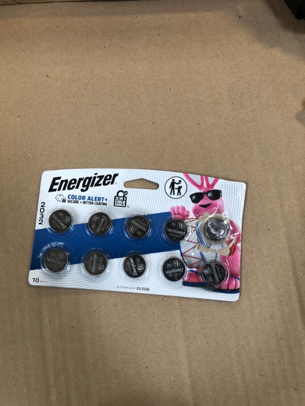 Photo 1 of Energizer CR2032 Lithium 3V Coin Batteries for Watches, AirTags, Key Fobs, Small Electronics (10 Pack)
