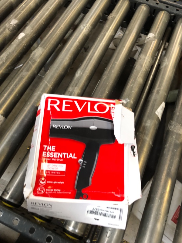 Photo 1 of REVLON Travel Hair Dryer | Salon-Style Blowouts, Lightweight Design, 1875 Watts for Fast Drying with 2 Heat & Speed Settings for Drying and Styling Flexibility (Black)