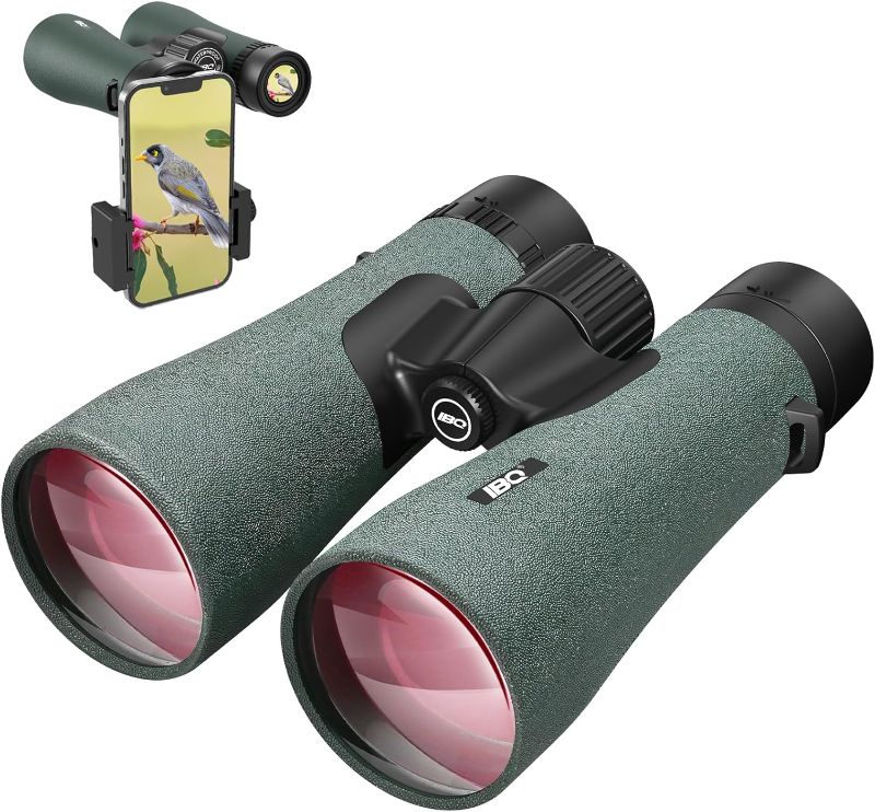 Photo 1 of 12x50 UHD Binoculars for Adults High Powered with Upgraded Phone Adapter - Large View, Lightweight, IPX7 Waterproof - Binoculars for Hunting Bird Watching Travel Cruise
