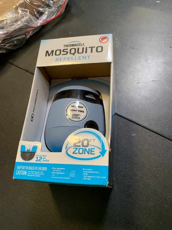 Photo 1 of Thermacell E55 E-Series Rechargeable Mosquito Repeller with 20' Mosquito Protection Zone; Blue; Includes 12-Hr Repellent Refill; Bug Spray Alternative; Scent Free; No Candle or Flame