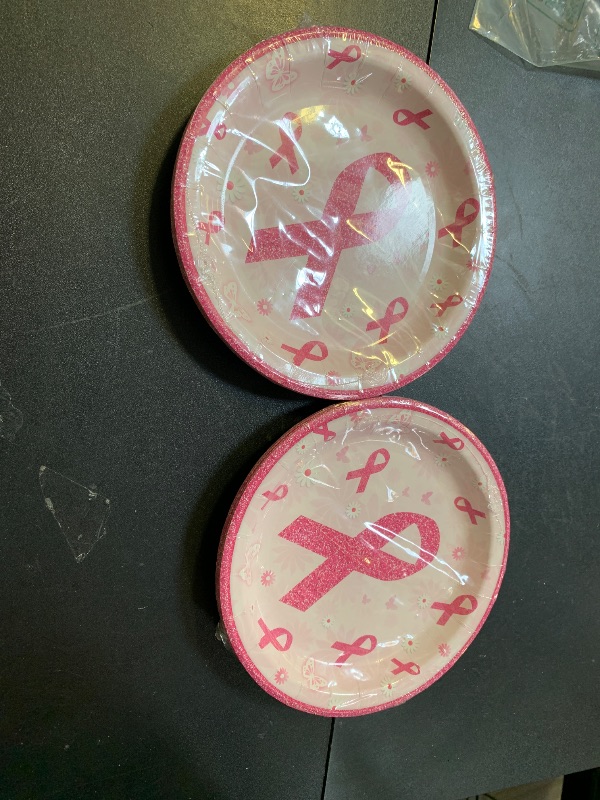 Photo 1 of  Breast Cancer Awareness Decorations Party 24 plates,
