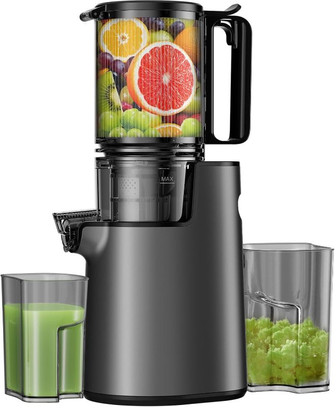 Photo 1 of Cold Press Juicer, Juicer Machines with 5.4" Wide Feed Chute for Juice Extractor, Professional Slow Masticating Juicer for Whole Vegetables & Fruits with High Juice Yield, Easy to Clean (Black)