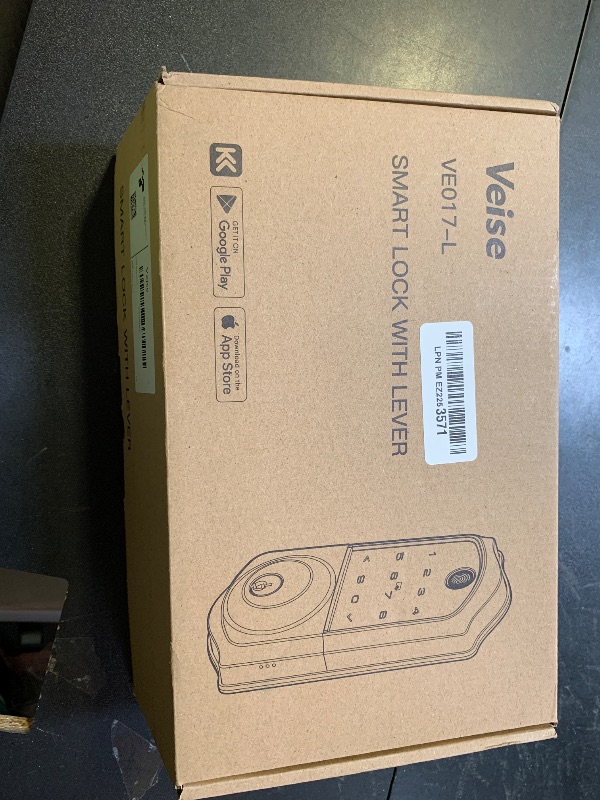 Photo 1 of Veise VE017-L Fingerprint Smart Lock with 2 Lever Handles, Keyless Entry Front Door Lock Set, App Control, Electronic Digital Keypad Deadbolt, Easy Installation, Emergency Power Port, Satin Nickel