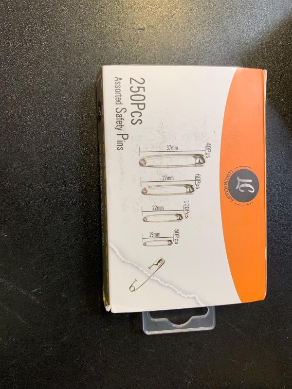 Photo 1 of 250 Pack Safety Pins by Luxurecourt, 4 Assorted Sizes of Durable, Silver Small and Large Safety Pins Bulk, Rust-Resistant Nickel Plated Steel, Sharp Edge Pins for Clothes, Sewing, Arts & Craft