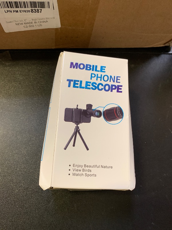 Photo 1 of Phone Camera Lens Kit 28X Telephoto Lens for iPhone with E-Clip and Tripod, Suitable for Most Smartphones (Black)