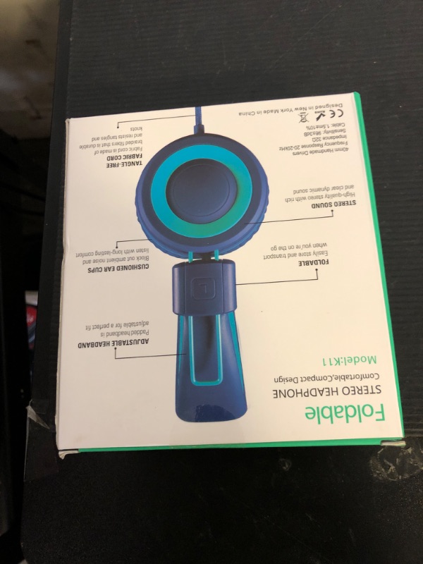 Photo 1 of Kids Headphones - noot products K11 Foldable Stereo Tangle-Free 3.5mm Jack Wired Cord On-Ear Headset for Children/Teens/Boys/Girls/Smartphones/School/Kindle/Airplane Travel/Plane/Tablet (Navy/Teal)