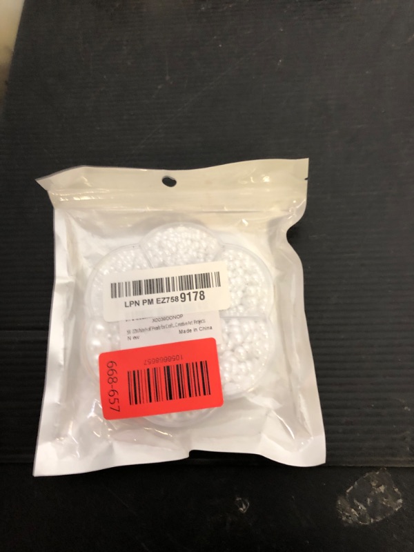 Photo 1 of 5800 Pcs Half Pearls for Crafts, Flatback Pearls for Artwork Making, DIY Rhinestones Accessory Nail Art, Face Gems Jewels Flat Back Craft Pearls - White