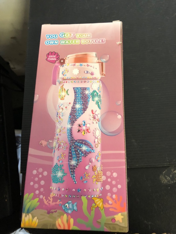 Photo 1 of Decorate Your Own Water Bottle Kits for Girls, Mermaid Painting Diamond Art & Bracelet Making Kit for Girl, Crafts for Kids Ages 4-8, Birthday Christmas School Gifts (Mermaid)