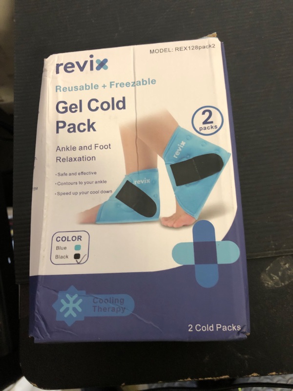 Photo 1 of REVIX Gel Ankle Ice Packs Wrap for Swelling, Reusable Ice Pack for Foot Plantar Fasciitis, Flexible Cold Compression Wrap for Ankles Sprain, Sport Recovery, and All-Day Comfort, 2 Packs