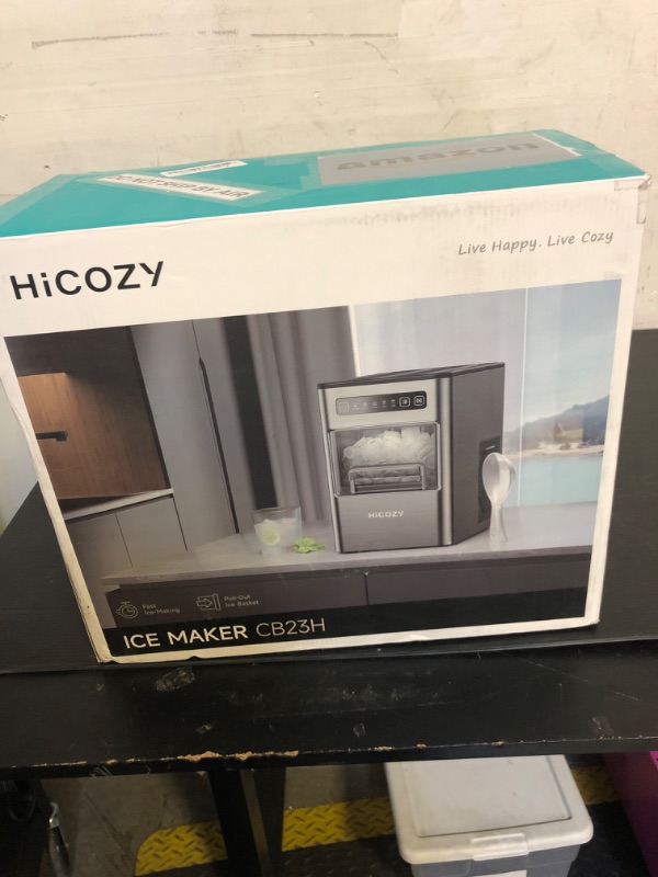 Photo 1 of HiCOZY Ice Maker Countertop,Ice in 6 Mins, 24 lbs/Day, Portable & Compact Gift with Self-Cleaning,for Apartment/Under Cabinet/Kitchen/Office/Camping/RV/Home Bar ?Light Black?