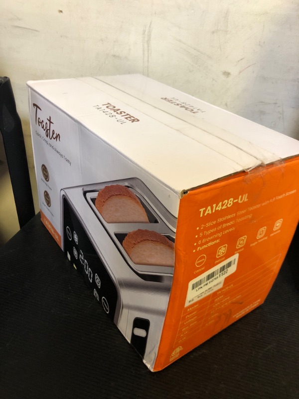 Photo 1 of Touch Screen Toaster 2 Slice - Stainless Steel Smart Digital Toasters with Single Slot Toasting, Memory Function, 5 Bread Types & 6 Shade Settings, 1.5" Wide Slot, 900W