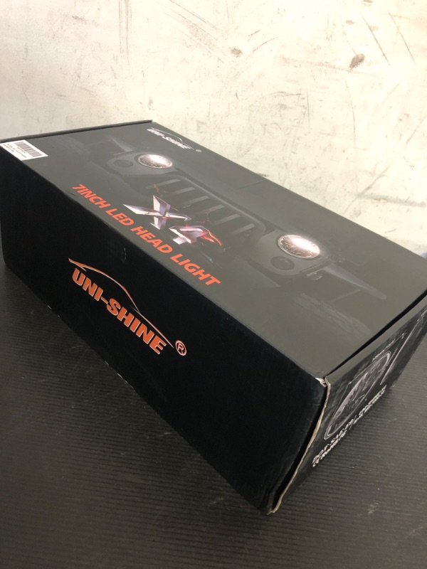 Photo 1 of UNI-SHINE 2PCS 7-Inch LED Headlights - DOT Approved, Hi/Lo Beam, Compatible with Jeep Wrangler, Chevy, and Miata - Plug and Play