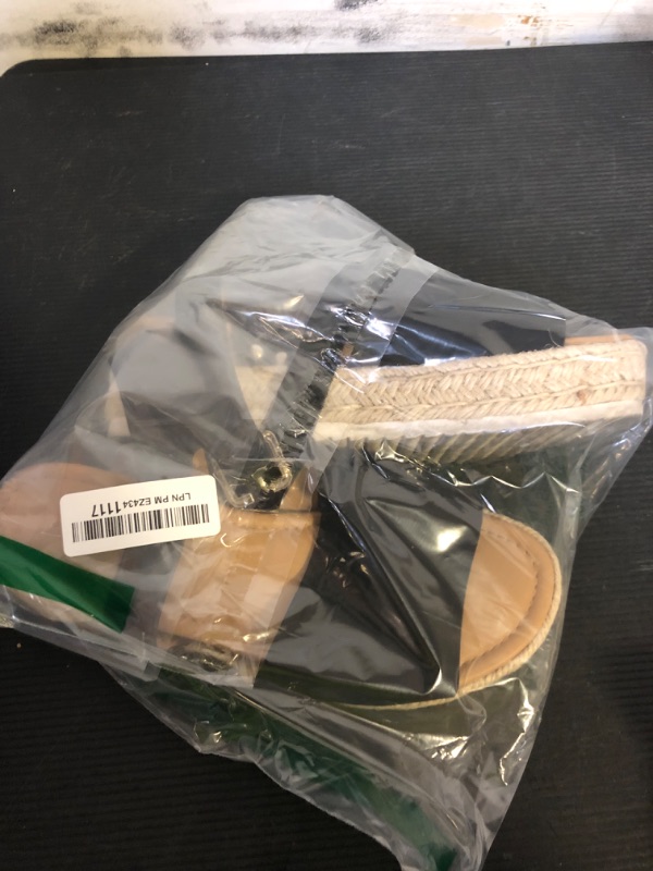 Photo 1 of Soda Topic Open Toe Buckle Ankle Strap Espadrilles Flatform Wedge Casual Sandal (Black, us_footwear_size_system, adult, numeric, medium, 7)