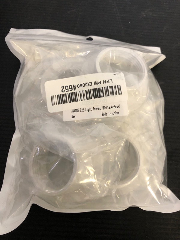 Photo 1 of JNXQWE E26 E27 Light Socket Shade Ring,Plastic Lamp Shade Collar Rings,Light Fixture Parts of Retainer Rings,Lock E26 E27 Socket with Thread Diameter 1-1/2 Inches (White,4-Pack)