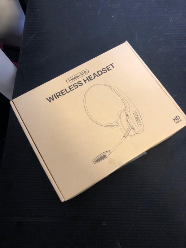 Photo 1 of Trucker Bluetooth Headset, Wireless Headset with Mic, Bluetooth Headsets with Dual Noise Cancelling Microphone & Mute Button, 55Hrs Working Time PC Headsets for Cell Phones, Computer, Truck Driver
