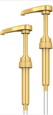Photo 1 of Neosoge Coffee Syrup Pump Dispenser, 2 Packs of Syrup Pump for 750ml/25.4 oz Syrup Bottle, Gold Pumps for Coffee Syrup Bottle, works with Torani, DaVinci, Jordans Skinny 750ml Syrups Bottles (Gold)