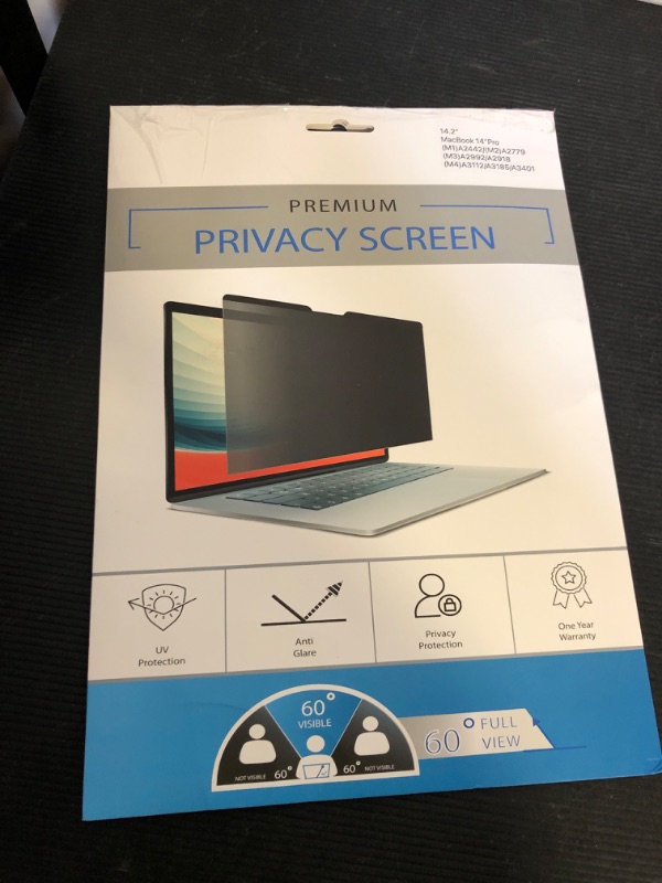 Photo 1 of Strong Magnetic Privacy Screen for Macbook Pro 14 Inch 2021-2024 M1/M2/M3/M4/Pro/Max, Removable Screen Protector Mac Pro Eye Protect Anti-Blue Light Anti-Scratch Laptop Screen Filter Shield Anti-glare