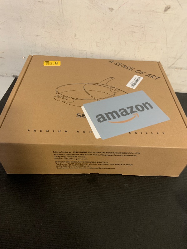 Photo 1 of SENSARTE Ceramic Nonstick Frying Pan Skillet with Lid, 12 Inch Large Deep Frying Pan, 5 Qt Saute Pan, Induction Pan, Healthy Non Toxic Cooking Pan with Helper Handle, PFOA PFAS PTFE Free
