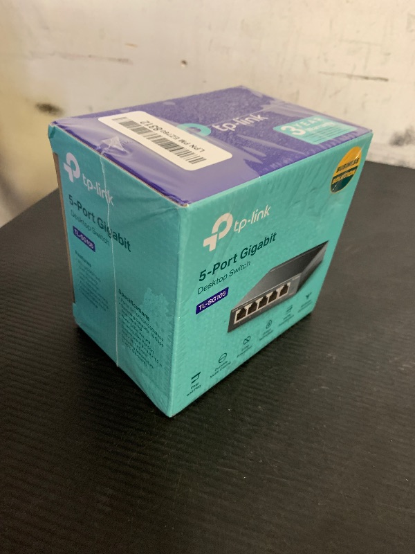 Photo 1 of TP-Link TL-SG105, 5 Port Gigabit Unmanaged Ethernet Switch, Network Hub, Ethernet Splitter, Plug & Play, Fanless Metal Design, Shielded Ports, Traffic Optimization