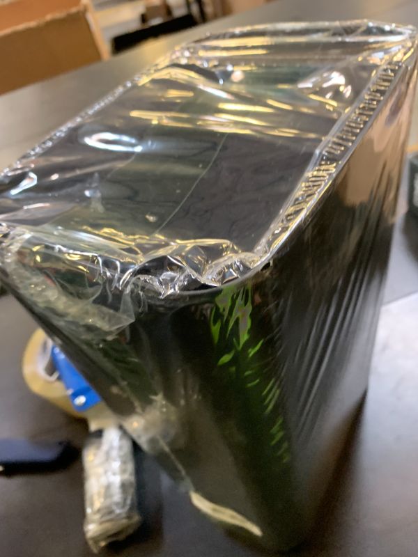 Photo 1 of DAMAGED PKG Ramddy Plastic Slim Trash Can, Black Modern Wastebasket, 14 Liter Commercial Garbage Bin