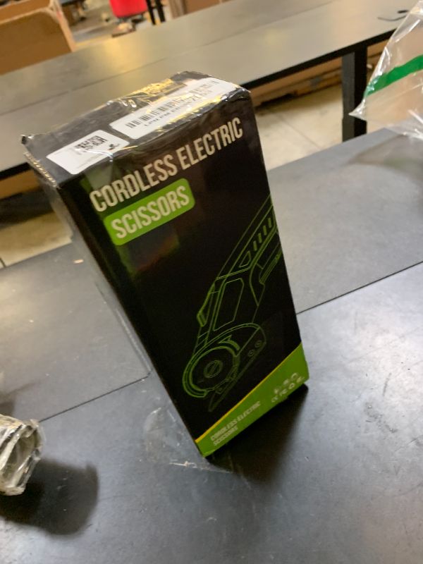 Photo 1 of Cordless Electric Scissors: 4V Rechargeable Rotary Cardboard Cutter, 3000mAh Battery, with LED Light, 2 Blades, Box Cutter for Fabric Carpet Carton Plastic Leather Cloth