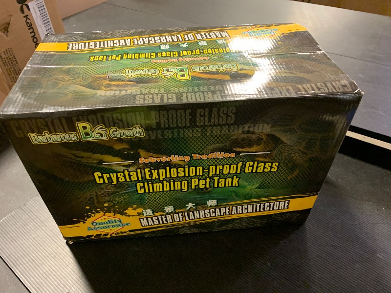 Photo 1 of AZV Reptile Terrarium,Reptile Tank 15x8x10in Amphibian Isopod Tank Starter Kit with Bearded Dragon Hammock,Heat Lamp,Hide Cave for Geckos Lizard Mantis Spider Cricket Chameleons Corn Snake Turtle Frog
