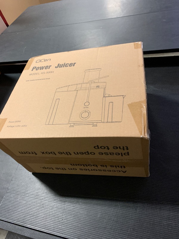 Photo 1 of Qcen Juicer Machine, 800W Centrifugal Juicer Extractor with Wide Mouth 3” Feed Chute for Fruit Vegetable, Easy to Clean, Stainless Steel, BPA-free (Black)