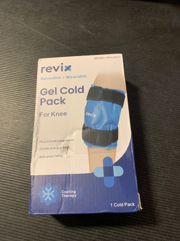 Photo 1 of REVIX Ice Pack for Knee Pain Relief, Reusable Gel Ice Wrap for Leg Injuries, Swelling, Knee Replacement Surgery, Cold Compress Therapy for Arthritis, Meniscus Tear and ACL Blue