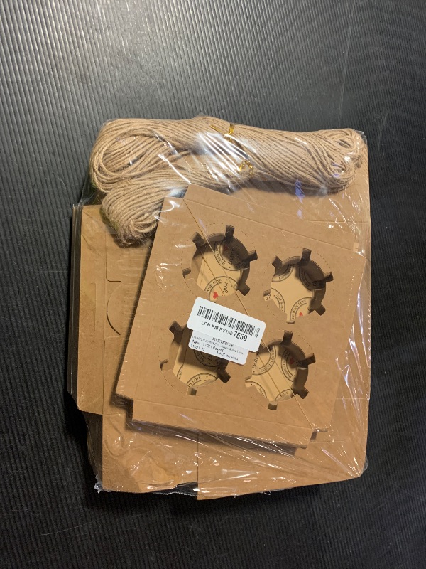 Photo 1 of OAMCEG 50 PCS Cupcake Boxes with Window, 6x6x3 Inch Cookie Boxes, Brown Bakery Containers for Pastry, Dessert, Chocolate Strawberries, Treat Boxes with Stickers & Jute Twine