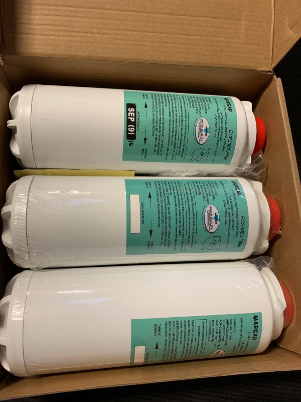 Photo 1 of ECF3000 Filters, Compatible with Elkay ezH2O WaterSentry Plus Replacement, High Capacity 3000 Gallons for Built-in Elkay Water Dispenser 51300C ECF3000 ERF750 Filters Replacement (No Chip) 3 Packs