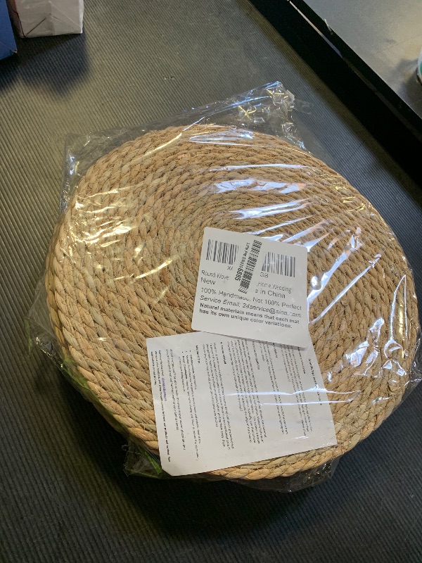 Photo 1 of Round Woven Placemats 13 Inch Set of 10 - Boho Rattan Placemat Natural Water Hyacinth Placemats, Farmhouse Weave Place Mats, Rustic Braided Wicker Table Mats for Dining Table,Home,Wedding