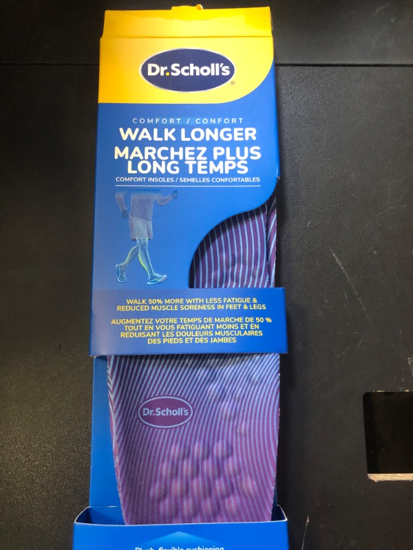 Photo 1 of Dr. Scholl's Walk Longer Insoles for Men - Comfortable Plush Foam Cushioning Inserts for Walking, Hiking, and Standing on Feet All-Day with Arch Support - Walk 50% Longer Without Muscle Fatigue