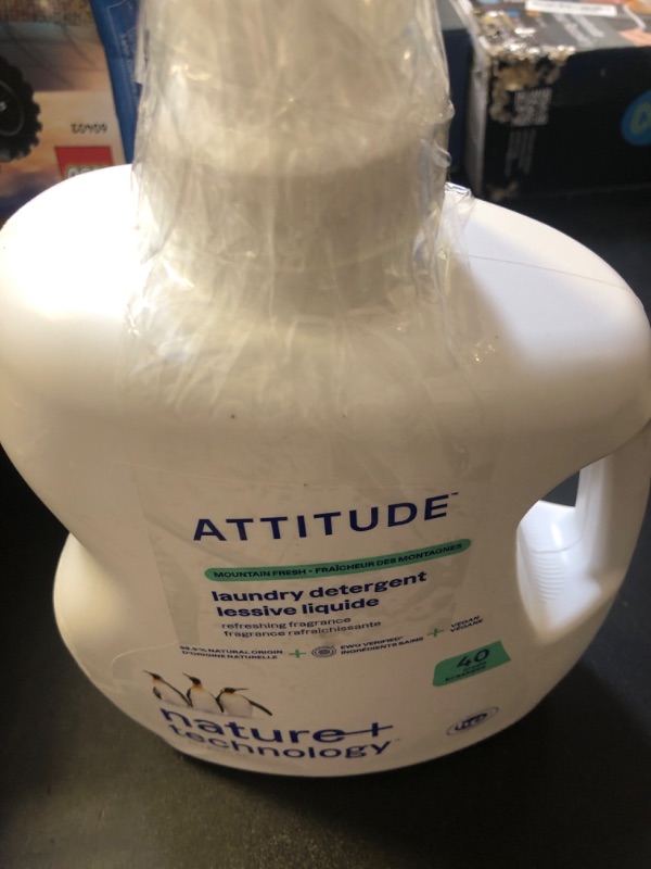 Photo 1 of ATTITUDE Liquid Laundry Detergent, EWG Verified, HE Compatible, Plant-Based & Vegan, Natural Laundry Soap, Mountain Fresh Scent, 40 Loads, 67.6 Fl Oz