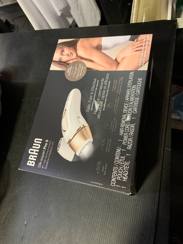 Photo 1 of Braun IPL at Home Laser Hair Removal for Women and Men, Silk Expert Pro 5 PL5137 with Venus Swirl Razor, Permanent Visible Hair Reduction in Hair Regrowth for Body & Face, Corded, PL5137