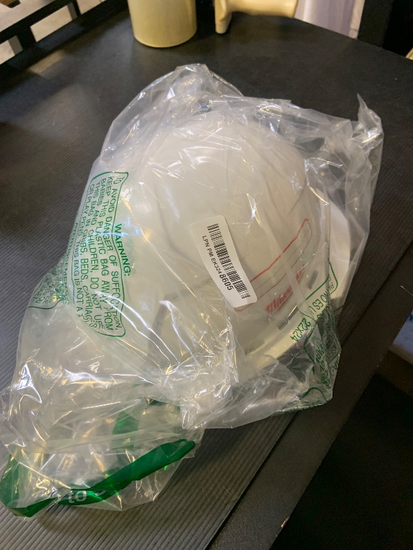 Photo 1 of GE Safety Helmet, Impact Absorbing Tech, Adjustable Ratchet, ANSI Type 1, Memory Foam Padding, Hard Hats Protection, Lightweight, Durable, Chin Strap - White, Class C (Vented), OSHA Approved