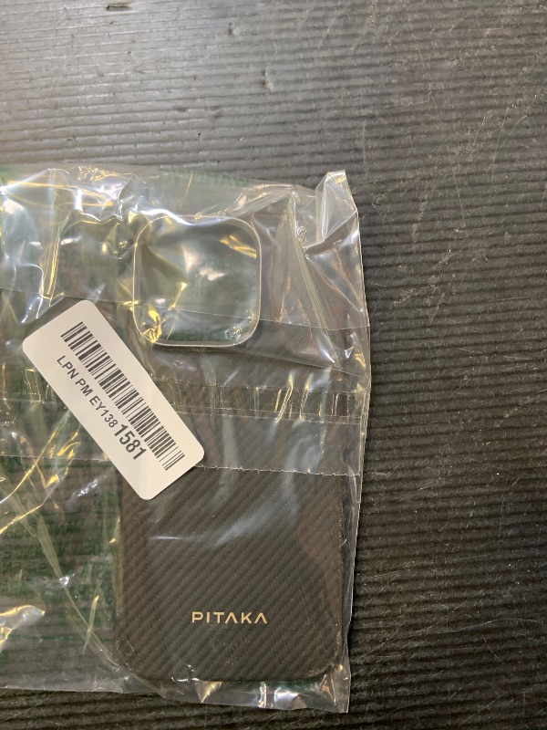 Photo 1 of pitaka for iPhone Case 6.3" with Camera Control Button, Compatible with MagSafe, Ultra-Slim Case with Caseless Touch Feeling, 600D Aramid Fiber Woven, Black/Grey(Twill)