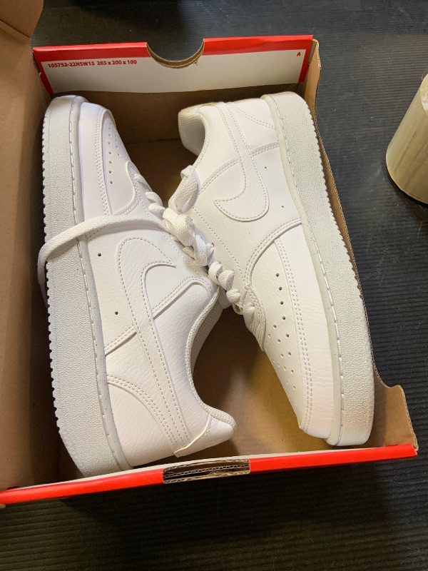 Photo 1 of Nike Women's Court Vision Low Next Nature Shoes, White/White-White, 8.5W and 6.5M