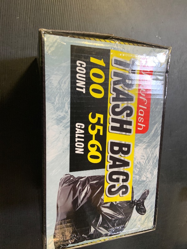 Photo 1 of 100 Count 55-60 Gallon Trash Bags, Sturdy & Tear-Resistant Commercial Can Liners 55 Gallon, Large Garbage Bags, Large Black Trash Bags for Commercial, Lawn and Leaf Bags