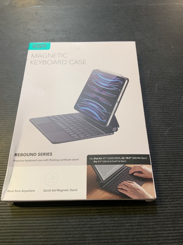 Photo 1 of ESR iPad Air 11 inch Case with Keyboard (M3/M2, 2025/2024), iPad Pro 11 (4th/3rd/2nd/1st Gen) & Air 5/4th Magic keyboard Case, Easy-Set Floating Cantilever Stand, Precision Multi-Touch Trackpad, Black